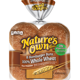 Nature's Own Hamburger Buns 100% Whole Wheat