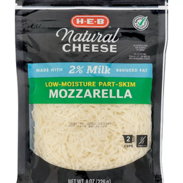 H‑E‑B Reduced Fat Low Moisture Part-Skim Mozzarella Shredded Cheese