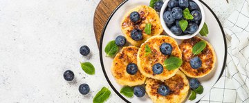 Oatmeal Blueberry Yogurt Pancakes