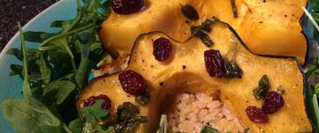 Roasted Acorn Squash with Sage Butter and Raisins