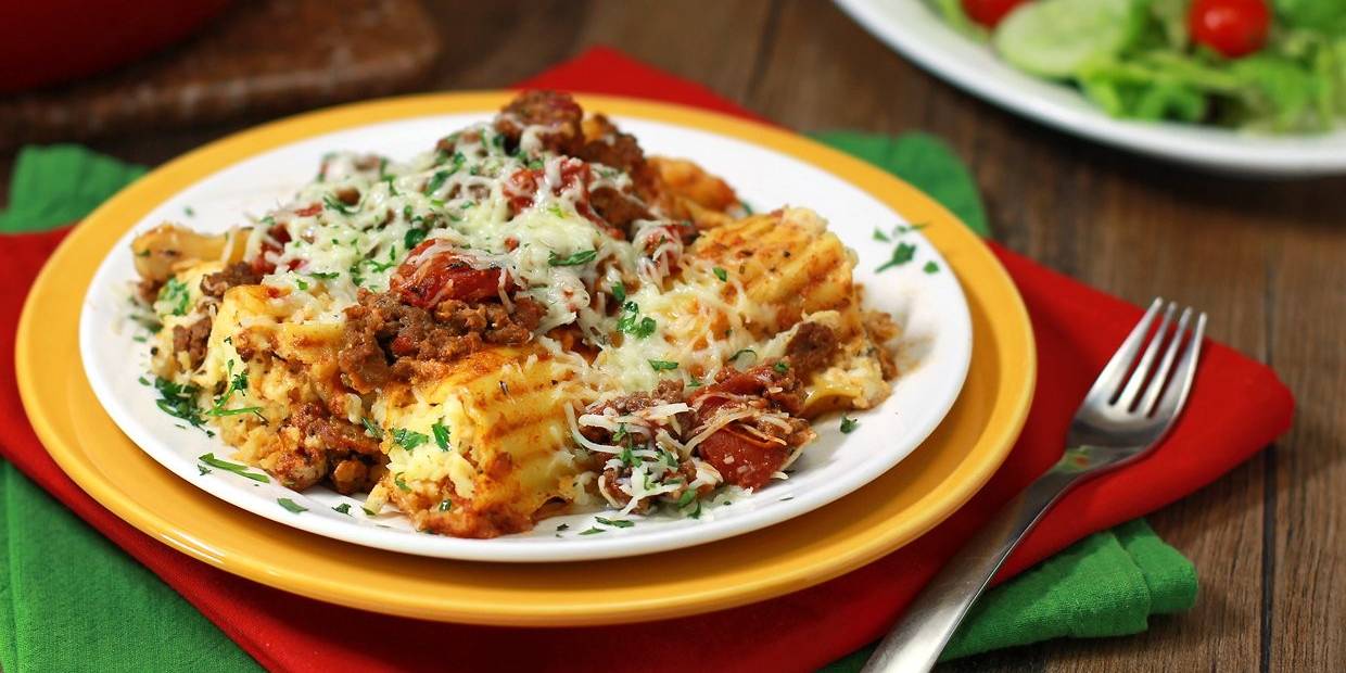 3-Cheese Manicotti Skillet with Meat Sauce