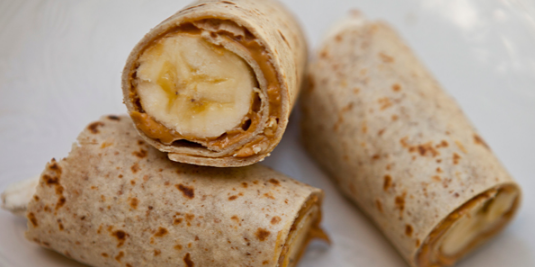 Almond Butter Oat Strawberry Banana Wrap