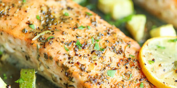 One Pan Lemon Herb Salmon Zucchini Bariatric Mealgarden