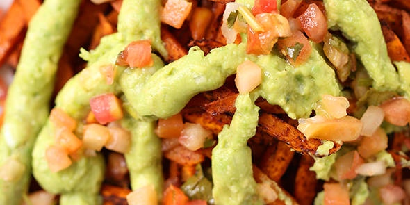 Loaded Guacamole Sweet Potato Fries