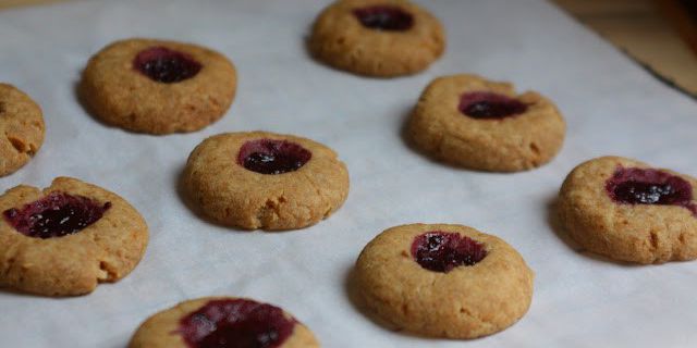 Blackberry Jam thumbprint cookies