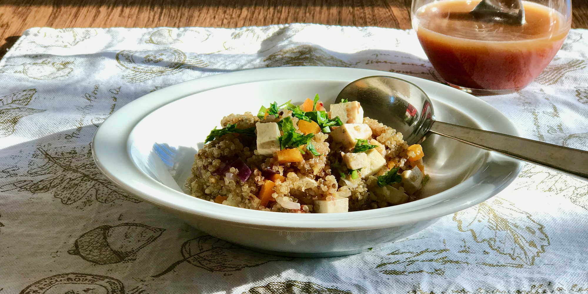 Warm Quinoa with Tofu and Cranberries