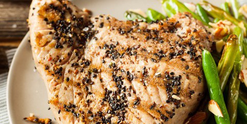 Blackened Tuna with Tangy Mustard Sauce