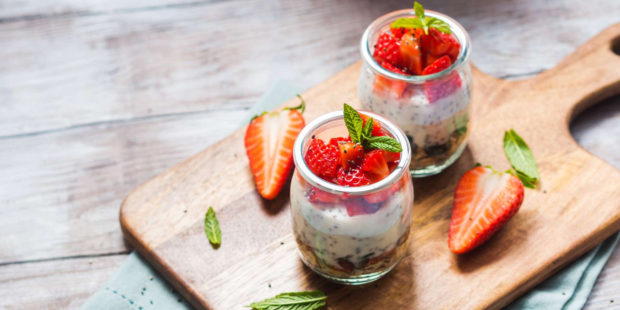 High Protein Strawberry Chia Yogurt