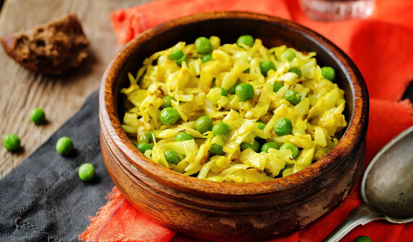 Ground Beef Stir-Fry With Curried Cabbage and Rice