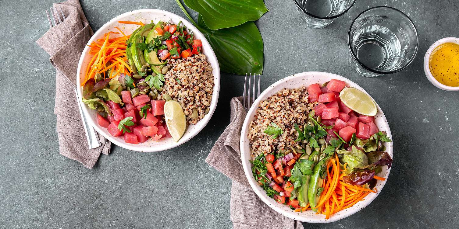 Tuna Poke Salad Bowl with Cauliflower Rice