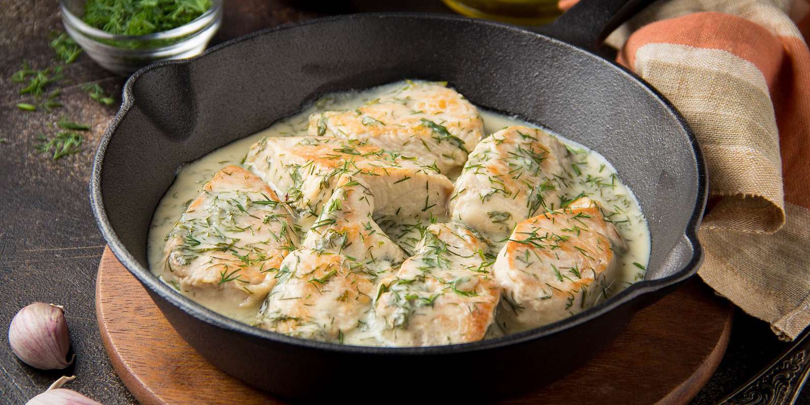 Lemon Dill Sauce Chicken with Asparagus