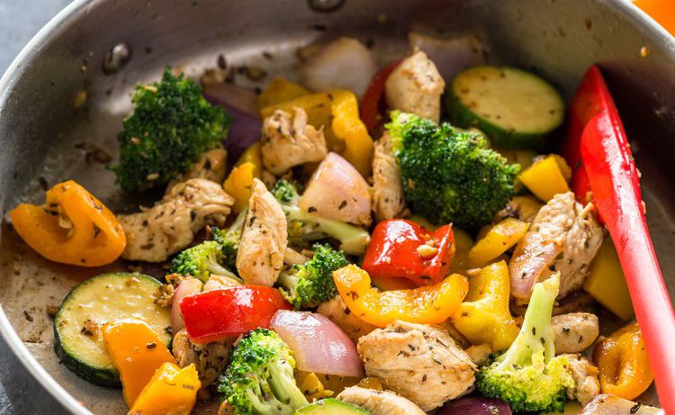 One pan Chicken and Veggie Medley