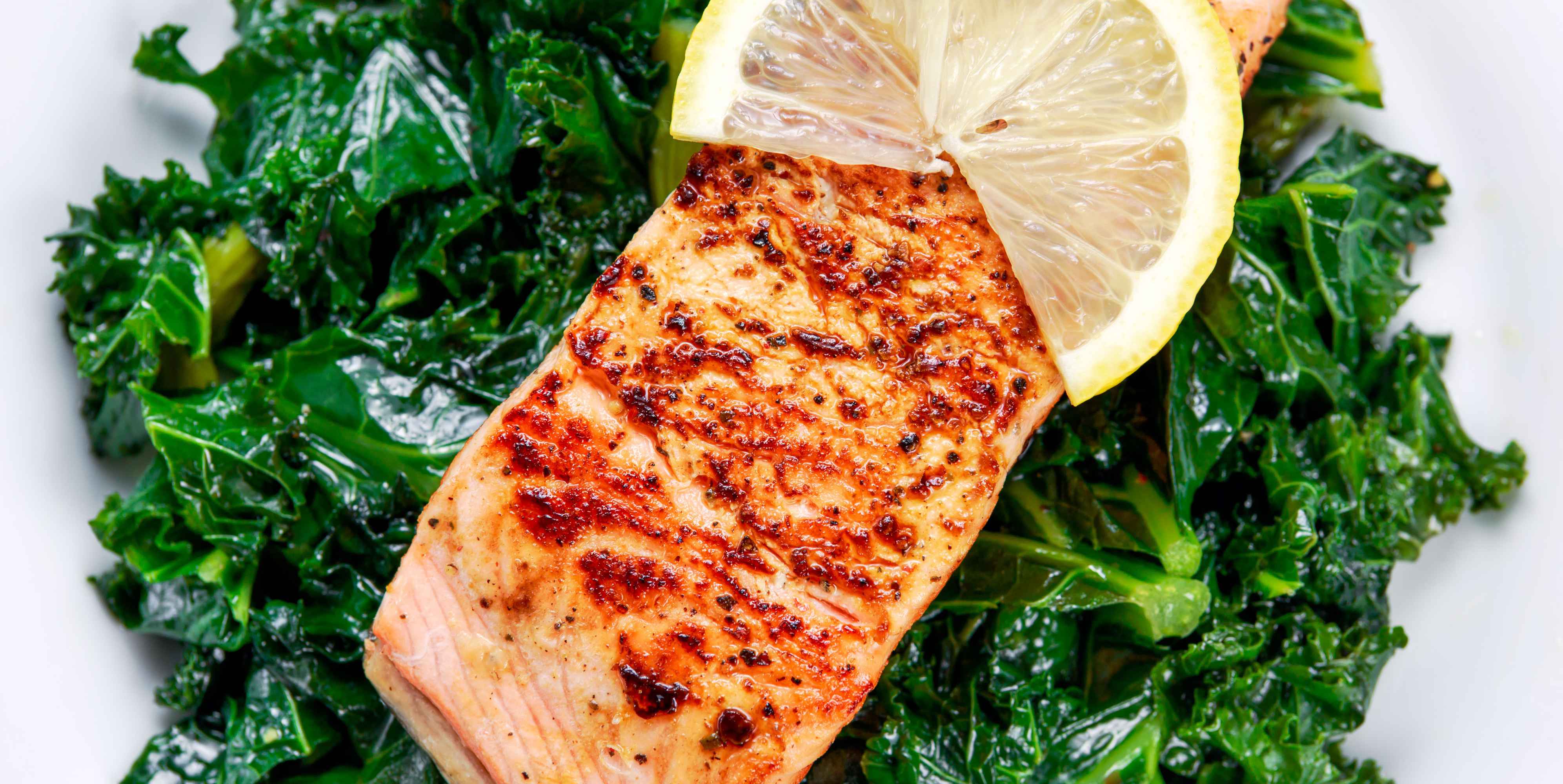 Moroccan Spiced Salmon with Sauteed Kale