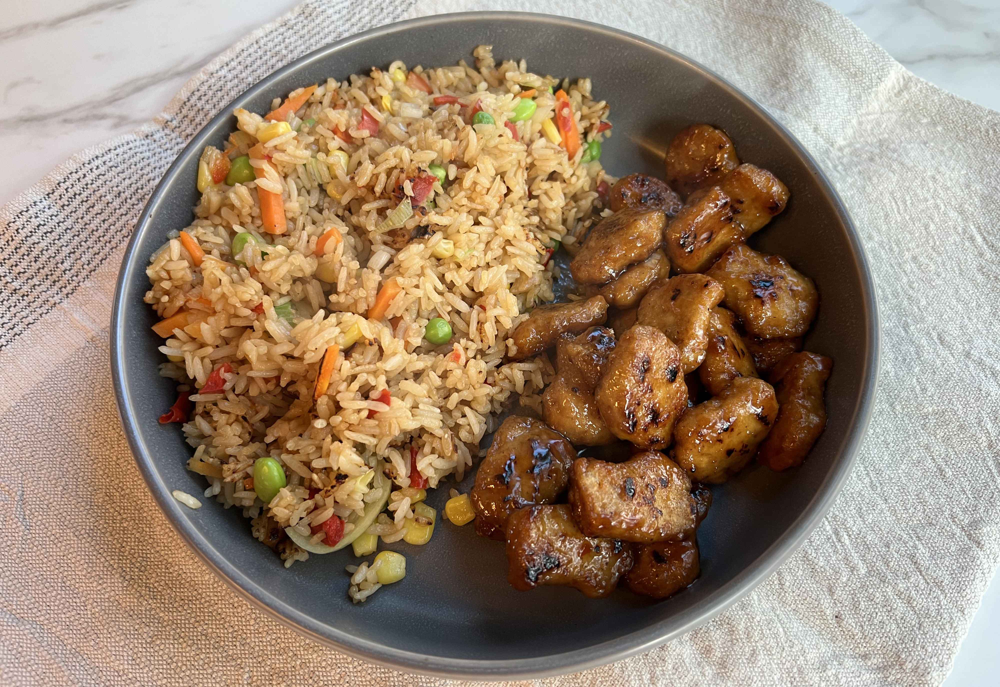 Vegan Orange Chicken & Fried Rice