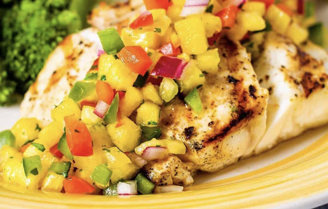 (AIP) Steamed Fish with Pineapple Salsa