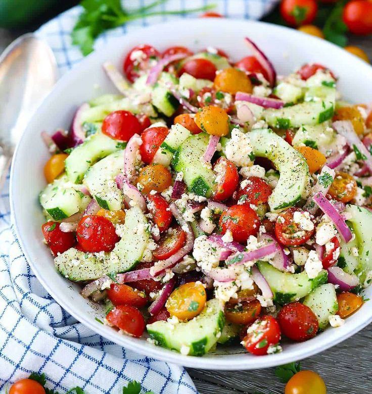 Tomato, Cucumber, Feta Salad