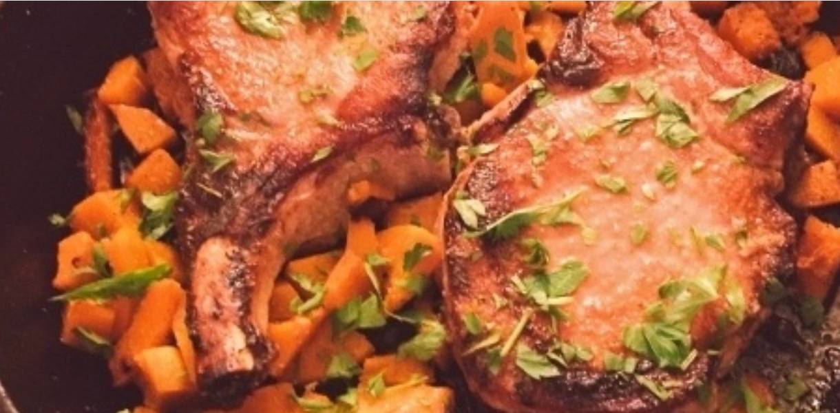 Pork chops with Butternut Squash