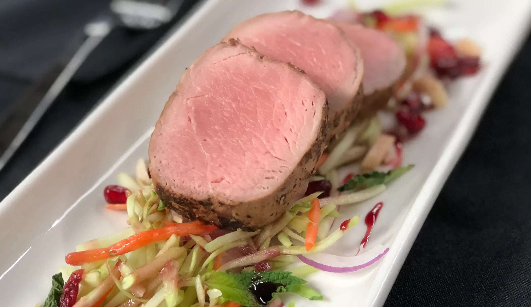 Broccoli Slaw with Pork Tenderloin