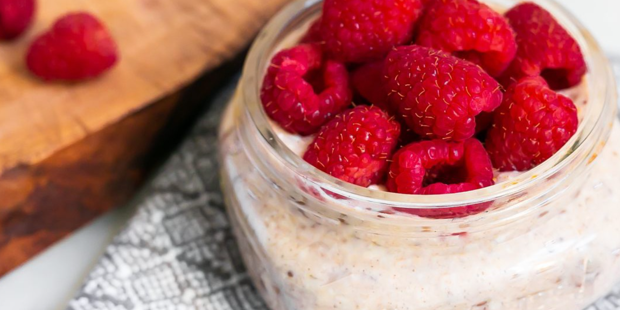 Raspberry Overnight Protein Oats