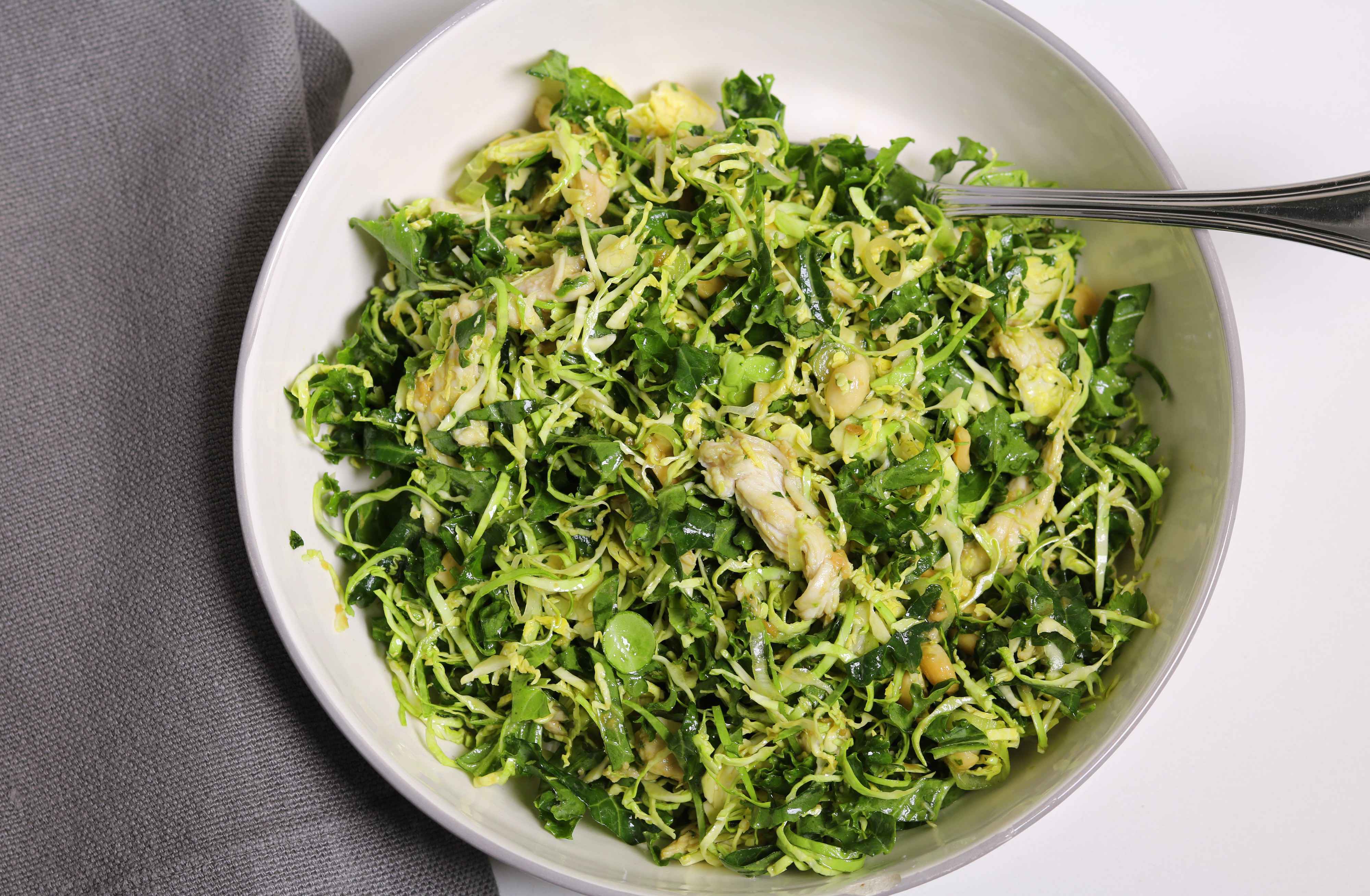 Shredded Brussels Sprouts and Kale Salad