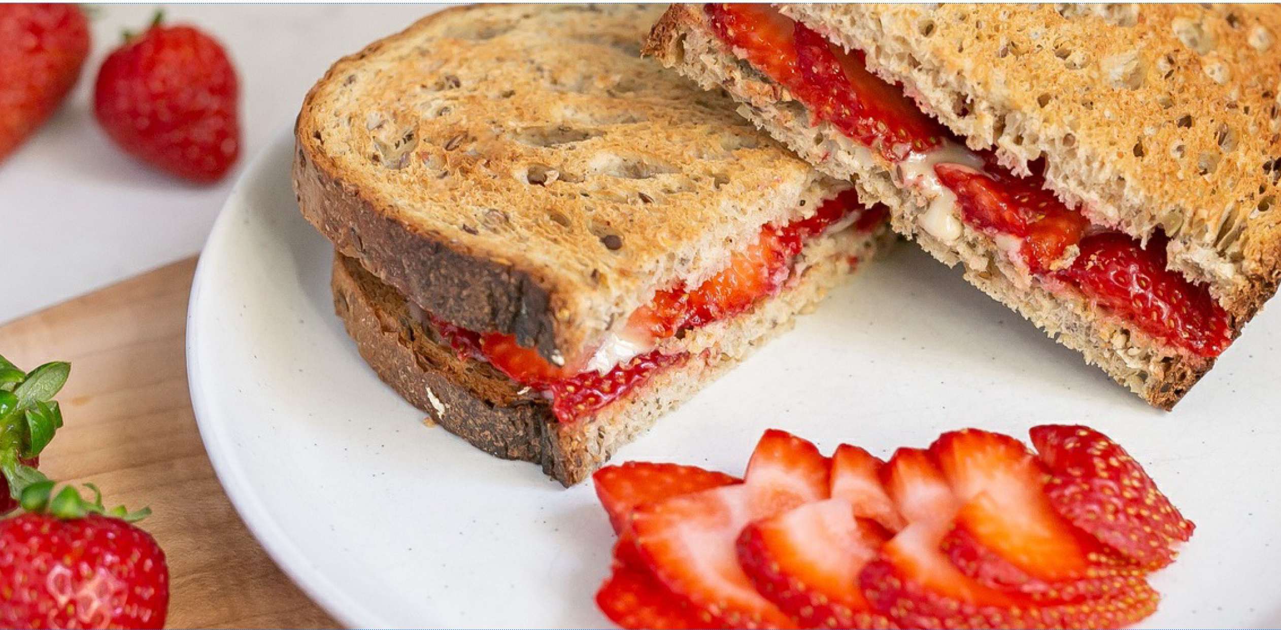 Nut Butter and Strawberry Sandwich