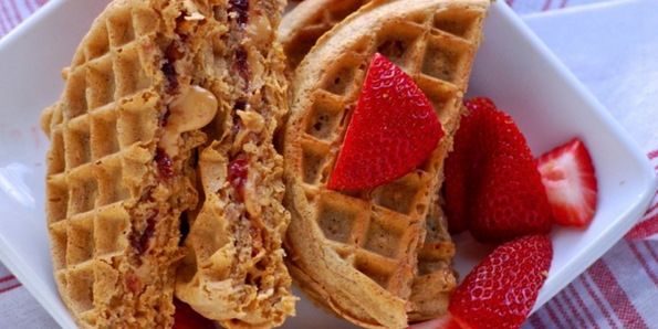 Peanut Butter and Jelly Waffle Sandwich