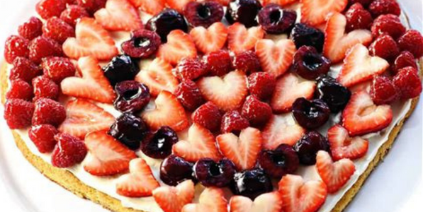 Heart Shaped Fruit Pizza