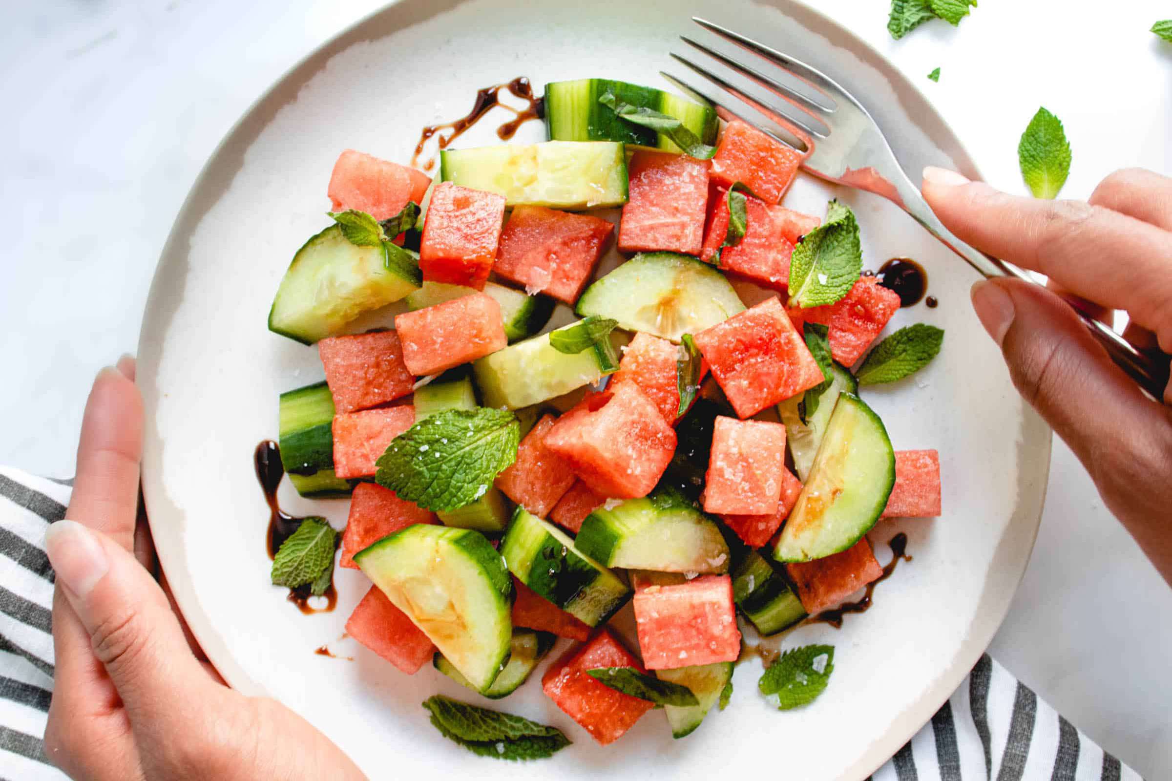 Watermelon Cucumber Salad