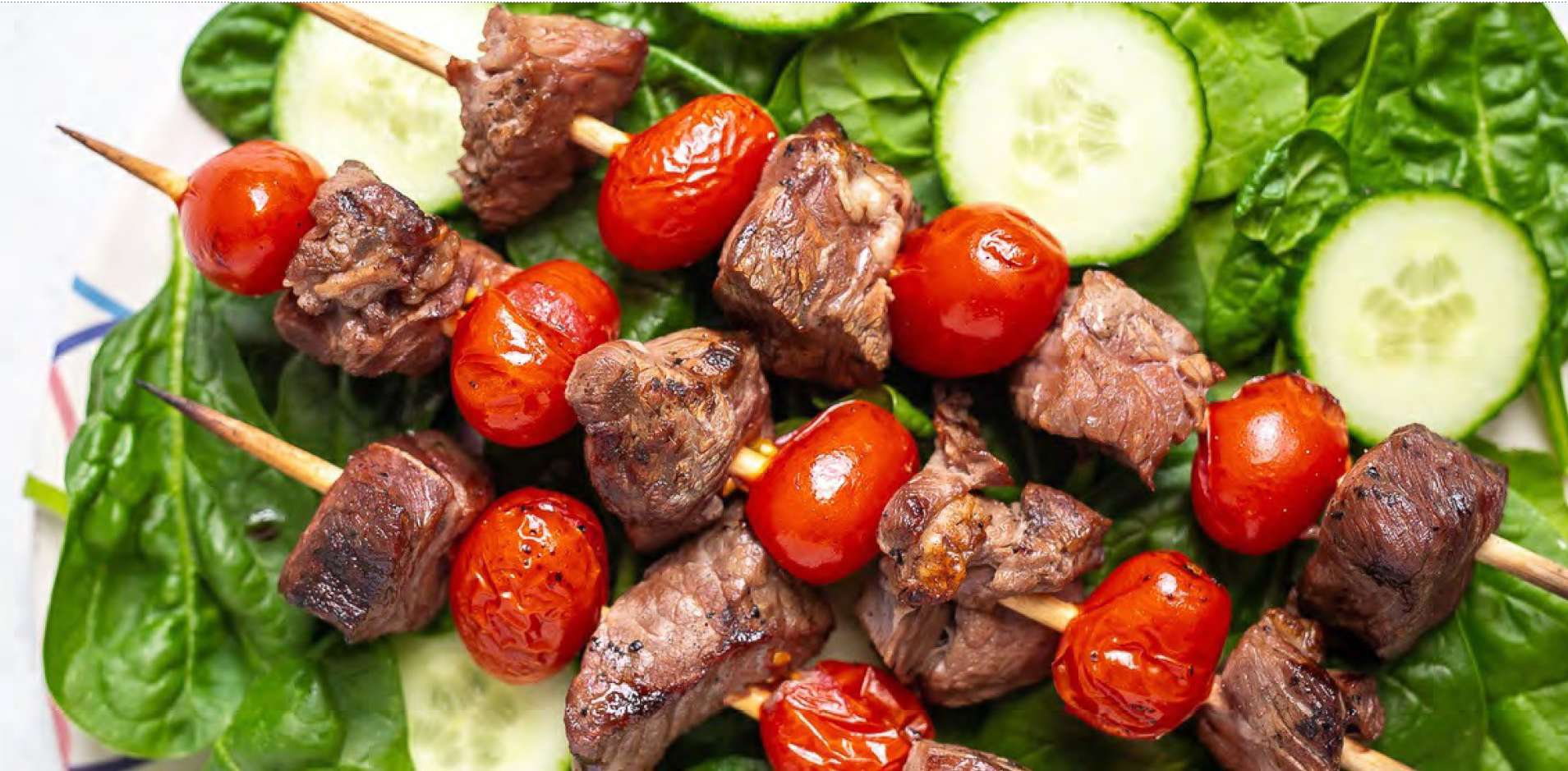 Steak and Tomato Skewer Salad