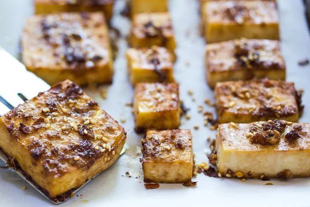 Baked Sesame Ginger Miso Tofu