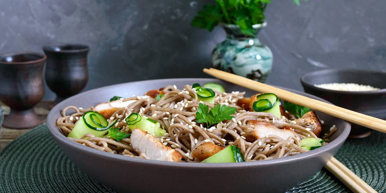 Garlic Sesame Noodle Bowls