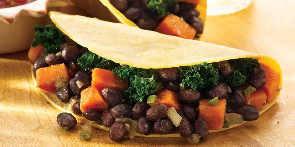 Black Bean, Sweet Potato, and Kale Tacos