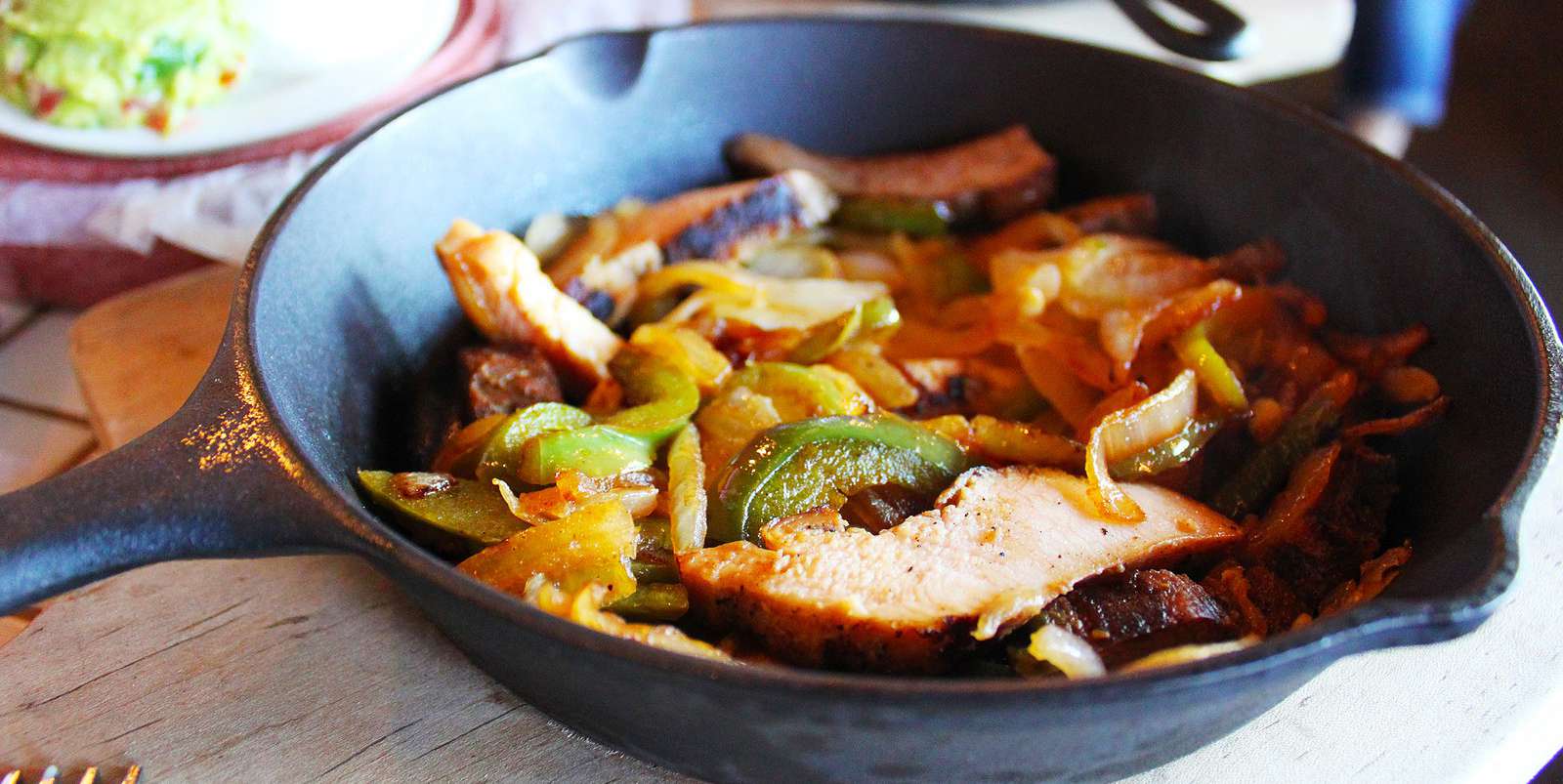 Pork Fajitas With Zesty Yogurt Sauce And Mango